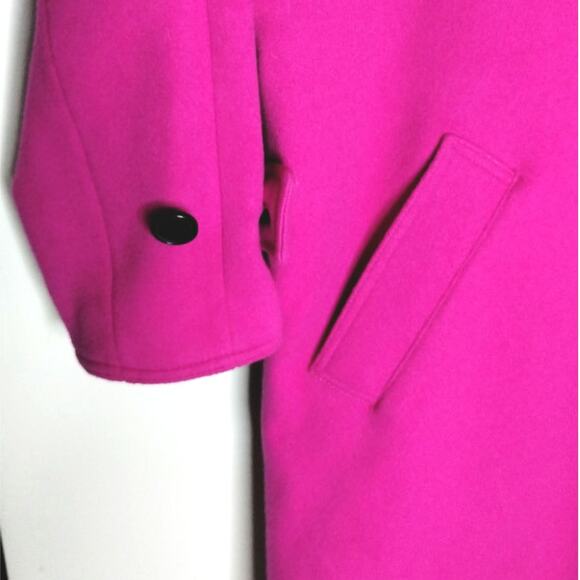 Banana Republic Melton Cocoon Coat Large Pink Balmacaan Oversized - Picture 7 of 12